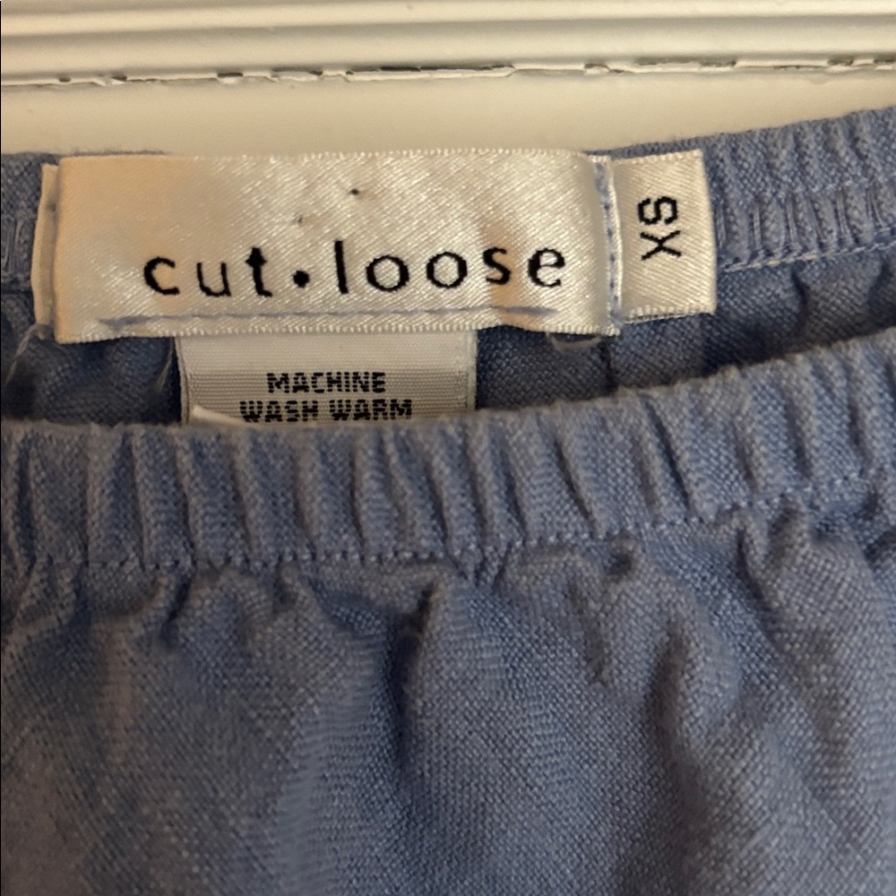 Cut Loose 100% Linen A-Line Skirt in Soft Blue - Picture 2 of 3